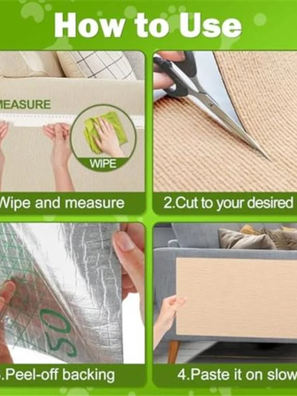 Cat Scratch Furniture Protector Felt Mat Adhesive Anti Scratch Couch Wall Guard